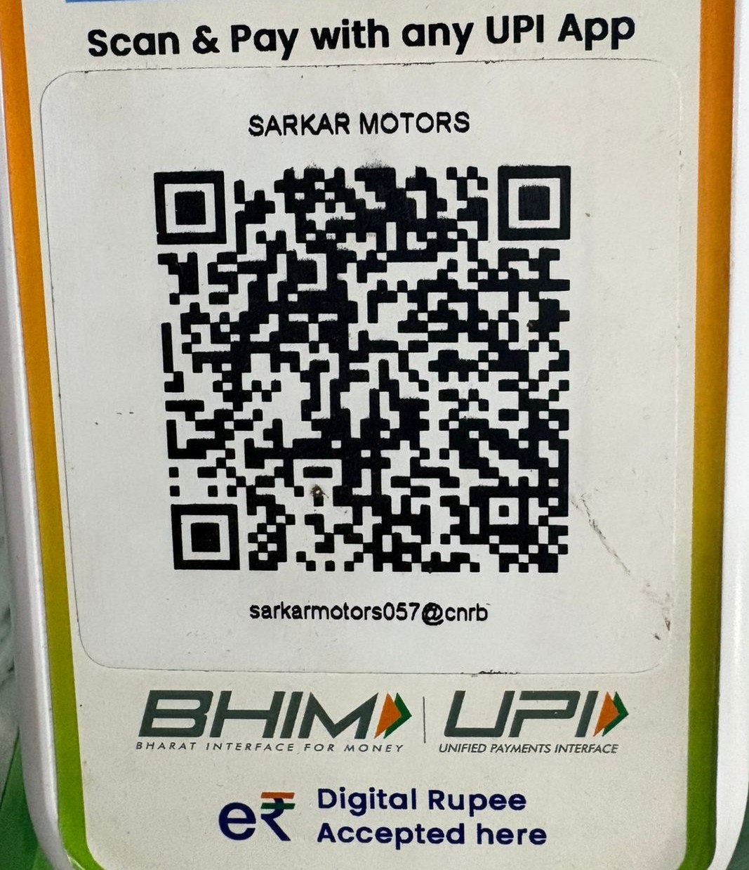 SARKAR MOTORS UPI QR